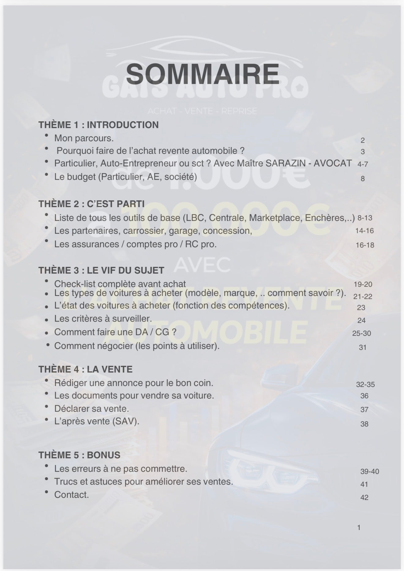 E-Book De 1.000 à 100.000€ avec l'achat revente automobile 🚗